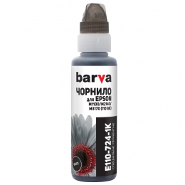 Чорнило Barva для фабрик друку Epson m1100/m3170 (110 bk) black 100 мл пігмент (e110-724-1k) у флаконі onekey I-BARE-E-110-1K-B-P