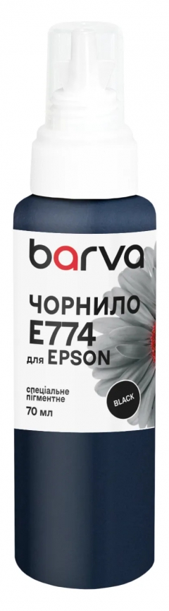Чорнило для Epson 774 BK спеціальне 70 мл, пігментне, чорне Barva (E774-406e) I-BARE-E-774-070-B