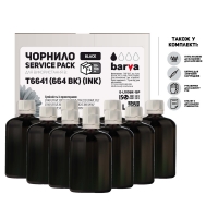 Чернила Barva для фабрик печати Epson l100/l210/l300/l350/l355 (664 bk) Black 1 л (10x100 мл) service pack (e-l100bk-1sp) I-BARE-E-L100-1SP-B