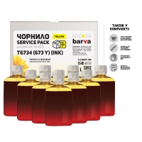 Чорнило Barva для фабрик друку Epson l800/l810/l850/l1800 (t6734) Yellow 1 л (10x100 мл) service pack (e-l800y-1sp) I-BARE-E-L800-1SP-Y