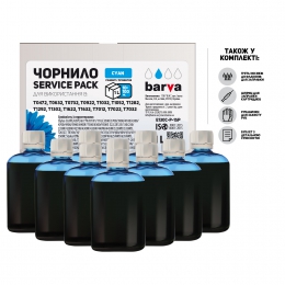 Чорнило Epson t1302 спеціальне 10x100 мл, пігментне, блакитне service pack Barva (e130c-p-1sp) I-BARE-ET1302-1SP-CP