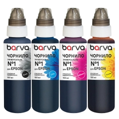 Комплект чорнил для Epson універсальні №1 4х100 мл, водорозчинні, BK/C/M/Y Barva (EU1-100-MP) I-BARE-EU1-100-MP