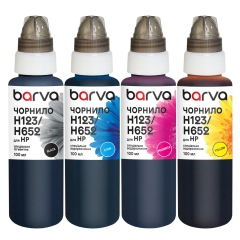 Комплект чорнил для HP 46/123/651/652 спеціальні 4x100 мл, пігментне/водорозчинні, BK/C/M/Y Barva (H652-100-MP) I-BARE-H652-100-MP