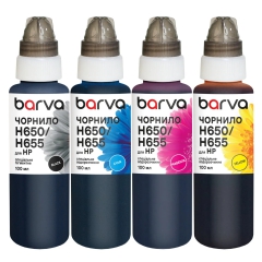 Комплект чорнил для HP 122/178/650/655 спеціальні 4x100 мл, пігментне/водорозчинні, BK/C/M/Y Barva (H655-100-MP) I-BARE-H655-100-MP