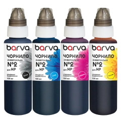 Комплект чернил для HP универсальные №2 4х100 мл, водорастворимые, BK/C/M/Y Barva (HU2-100-MP) I-BARE-HU2-100-MP