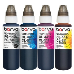 Комплект чернил для Canon PG-440BK + CL-441C/M/Y специальные 4x100 мл, пигментные/водорастворимые, BK/C/M/Y Barva (CPG440-100-MP) I-BARE-PG440-100-MP