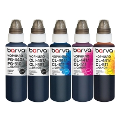 Комплект чернил для Canon PGI-425PGBK + CLI-426BK/C/M/Y специальные 5x100 мл, пигментные/водорастворимые, PGBK/BK/C/M/Y Barva (CPGI425-100-MP) I-BARE-PGI425-100-MP