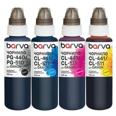 Комплект чернил для Canon PG-512BK + CL-513C/M/Y специальные 4x100 мл, водорастворимые, BK/C/M/Y Barva (CPGI520-100-MP) I-BARE-PGI520-100-MP