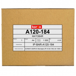 Бумага матовая 120 г/м2, а4, 1000 л, bulk original Barva (ip-a120-184) IP-BAR-A120-184