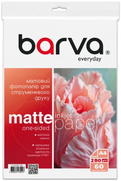 Фотобумага матовая 280 г/м2, A4, 60 л Everyday Barva (IP-AE280-446) IP-BAR-AE280-446