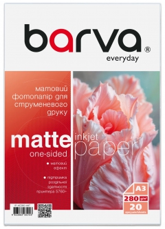 Фотобумага матовая 280 г/м2, A3, 20 л Everyday Barva (IP-AE280-447) IP-BAR-AE280-447