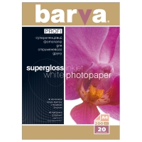 Фотопапір Barva profi білий суперглянець 200 г/м2 а4 20 арк (ip-r200-160) IP-BAR-P-R200-160