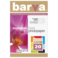 Фотопапір Barva profi білий суперглянець 200 г/м2 10x15 20 арк (ip-r200-161) IP-BAR-P-R200-161