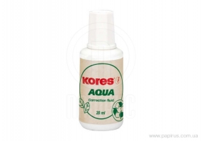Корректирующая жидкость Kores AQUA с кисточкой, водная основа, 20 мл K69101