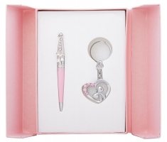Набір подарунковий "Love": ручка кулькова + брелок, рожевий Langres