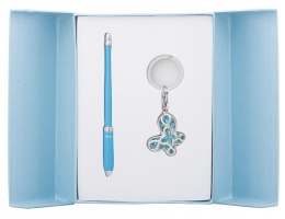 Набір подарунковий "Night Moth": ручка кулькова + брелок, синій Langres LS.122018-02