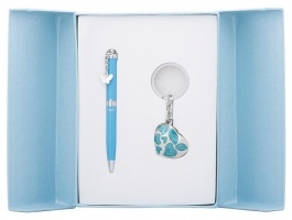 Набор подарочный "Romance": ручка шариковая + брелок, синий Langres