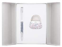 Набор подарочный "Sense": ручка шариковая + крючок д/сумки, серый Langres LS.122031-09