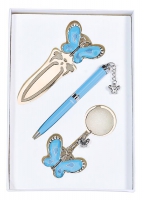 Набор подарочный "Fly": ручка шариковая + брелок + закладка для книг, синий Langres LS.132001-02