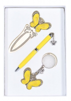 Набор подарочный "Fly": ручка шариковая + брелок + закладка для книг, желтый Langres LS.132001-08