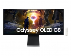 Монітор Samsung 34" Odyssey OLED G85S HDMI, DP, USB, Bluetooth, MM, OLED, 3440x1440, 0.3ms, HAS, FreeSync Premium Pro, CURVED LS34DG852SZXUA