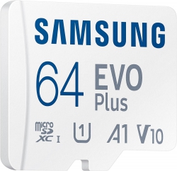 Карта памяти Samsung microSDXC 64GB C10 UHS-I R130MB/s Evo Plus + SD MB-MC64KA/EU
