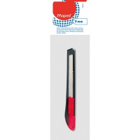 Нож канцелярский START 9мм, пластик. корпус, мех. фиксатор лезвия, серый с красным Maped MP.092211