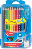 Олівці кольорові COLOR PEPS Smart Box, 12 кольор. + 3 вироби, пластик. футляр з підвісом, асорті Maped MP.832032