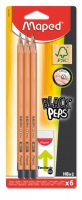 Олівці графітові BLACK PEPS HB, з гумкою в наборі, блістер (6 шт.) Maped MP.850017FC