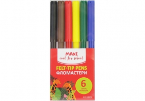Фломастеры Animal world, 6 цветов MAXI MX11229