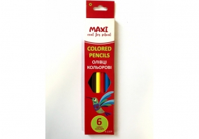 Олівці кольорові пластикові "Africa", 6 кольорів MAXI MX11529