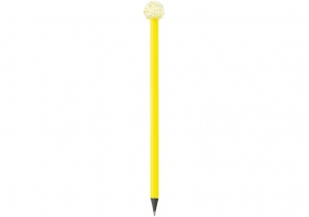 Олівець чорнографітний HB із акриловою сяючою прикрасою, жовтий корпус MAXI MX14918