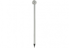 Олівець чорнографітний HB із акриловою сяючою прикрасою, сріблястий корпус MAXI MX14922