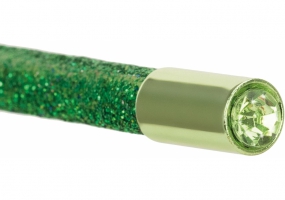 Карандаш чернографитный HB зеленый с металлическим топом и кристаллом, покрытие из блесток MAXI MX14923