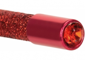 Карандаш чернографитный HB красный с металлическим топом и кристаллом, покрытие из блесток. MAXI MX14924