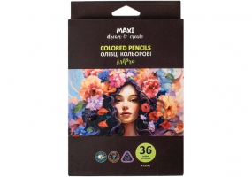 Карандаши цветные профессиональные "Art Pro", 36 цветов, треугольные MAXI MX15161