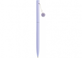 Ручка металева бузкова з брелоком "WOW", пише синім MAXI MX16340