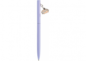 Ручка металлическая сиреневая с брелоком "OOPS", пишет синим MAXI MX16342