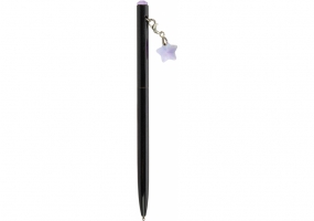 Ручка металева з бузковим брелоком-кристалом "Зірка", пише синім MAXI MX16362