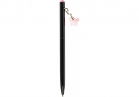 Ручка металлическая с розовым брелоком-кристаллом "Бабочка", пишет синим MAXI MX16365