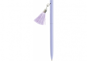 Ручка металева бузкова з брелоком-китичкою, пише синім MAXI MX16370