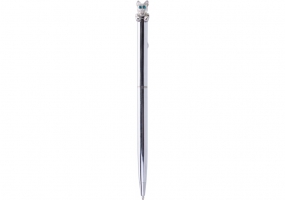 Ручка металлическая с фигуркой "Серебристый леопард", пишет синим MAXI MX16382