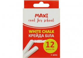 Крейда шкільна біла Fresh Ideas, 12 шт. MAXI MX60701