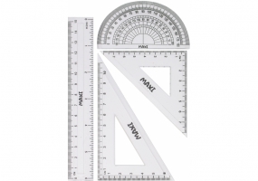 Набор линеек (лин 15см, тр 10см, тр 7см, транс) MAXI MX81307