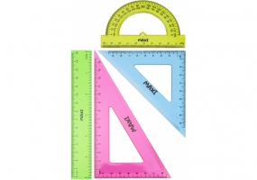 Набор линеек (лин.15см, тр.14см, тр.10см, транс.) MAXI MX81333