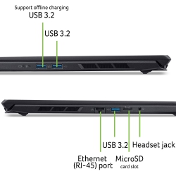 Ноутбук Acer Nitro V 16S ANV16S-61 16" WQXGA IPS, AMD R9-365, 32GB, F1TB, NVD5070-8, Win11P, чорний NH.QXTEU.001