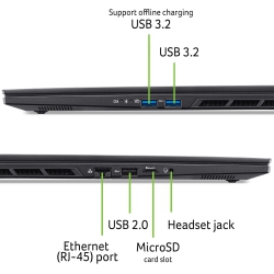 Ноутбук Acer Nitro 16S AN16S-61 16" WQXGA IPS, AMD R9-365, 32GB, F2TB, NVD5070-8, Lin, чорний NH.QXVEU.003