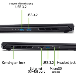 Ноутбук Acer Nitro V 17 ANV17-41 17.3" FHD IPS, AMD R7-260, 32GB, F2TB, NVD5070-8, Lin, чорний NH.QZKEU.005