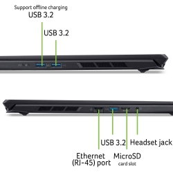 Ноутбук Acer Nitro V 16S ANV16S-71 16" WUXGA IPS, Intel 5-210H, 16GB, F1TB, NVD5050-8, Lin, чорний NH.U27EU.002