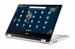 Ноутбук Acer Chromebook Spin CP314-1HN 14" FHD IPS Touch, Intel P N6000, 8GB, F128GB, UMA, ChromeOS, серебристый NX.AZ3EU.002